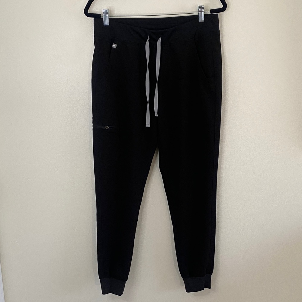 FIGS Zamora Jogger Scrub Pants with Zipper Pocket Women's Medium Black